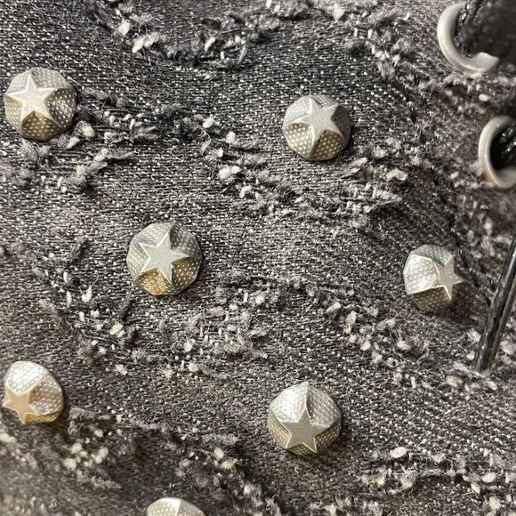 Converse All Star Lux Hidden Wedge Studded Star Sneakers Sz 5.5 RARE Punk Goth - Picture 3 of 8